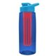 the flair - 26 oz transparent tritan(tm) bottle with drink thru lid, large infuser, and digital imprint