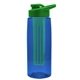 the flair - 26 oz transparent tritan(tm) bottle with drink thru lid, large infuser, and digital imprint