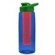 the flair - 26 oz transparent tritan(tm) bottle with drink thru lid, large infuser, and digital imprint