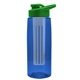 the flair - 26 oz transparent tritan(tm) bottle with drink thru lid, large infuser, and digital imprint