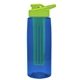 the flair - 26 oz transparent tritan(tm) bottle with drink thru lid, large infuser, and digital imprint