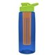 the flair - 26 oz transparent tritan(tm) bottle with drink thru lid, large infuser, and digital imprint