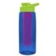 the flair - 26 oz transparent tritan(tm) bottle with drink thru lid, large infuser, and digital imprint