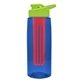 the flair - 26 oz transparent tritan(tm) bottle with drink thru lid, large infuser, and digital imprint