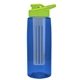 the flair - 26 oz transparent tritan(tm) bottle with drink thru lid, large infuser, and digital imprint