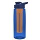 the flair - 26 oz transparent tritan(tm) bottle with drink thru lid, large infuser, and digital imprint