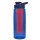 the flair - 26 oz transparent tritan(tm) bottle with drink thru lid, large infuser, and digital imprint