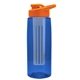 the flair - 26 oz transparent tritan(tm) bottle with drink thru lid, large infuser, and digital imprint