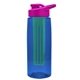 the flair - 26 oz transparent tritan(tm) bottle with drink thru lid, large infuser, and digital imprint