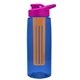 the flair - 26 oz transparent tritan(tm) bottle with drink thru lid, large infuser, and digital imprint
