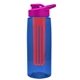 the flair - 26 oz transparent tritan(tm) bottle with drink thru lid, large infuser, and digital imprint