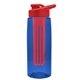 the flair - 26 oz transparent tritan(tm) bottle with drink thru lid, large infuser, and digital imprint