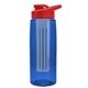 the flair - 26 oz transparent tritan(tm) bottle with drink thru lid, large infuser, and digital imprint
