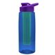 the flair - 26 oz transparent tritan(tm) bottle with drink thru lid, large infuser, and digital imprint
