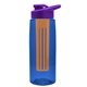 the flair - 26 oz transparent tritan(tm) bottle with drink thru lid, large infuser, and digital imprint