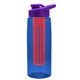 the flair - 26 oz transparent tritan(tm) bottle with drink thru lid, large infuser, and digital imprint
