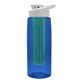 the flair - 26 oz transparent tritan(tm) bottle with drink thru lid, large infuser, and digital imprint