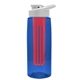 the flair - 26 oz transparent tritan(tm) bottle with drink thru lid, large infuser, and digital imprint