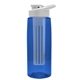 the flair - 26 oz transparent tritan(tm) bottle with drink thru lid, large infuser, and digital imprint