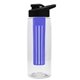 the flair - 26 oz transparent tritan(tm) bottle with drink thru lid, large infuser, and digital imprint