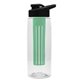 the flair - 26 oz transparent tritan(tm) bottle with drink thru lid, large infuser, and digital imprint
