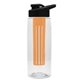 the flair - 26 oz transparent tritan(tm) bottle with drink thru lid, large infuser, and digital imprint