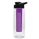 the flair - 26 oz transparent tritan(tm) bottle with drink thru lid, large infuser, and digital imprint