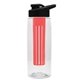 the flair - 26 oz transparent tritan(tm) bottle with drink thru lid, large infuser, and digital imprint