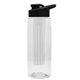 the flair - 26 oz transparent tritan(tm) bottle with drink thru lid, large infuser, and digital imprint