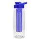 the flair - 26 oz transparent tritan(tm) bottle with drink thru lid, large infuser, and digital imprint