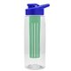 the flair - 26 oz transparent tritan(tm) bottle with drink thru lid, large infuser, and digital imprint