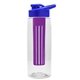 the flair - 26 oz transparent tritan(tm) bottle with drink thru lid, large infuser, and digital imprint