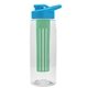 the flair - 26 oz transparent tritan(tm) bottle with drink thru lid, large infuser, and digital imprint