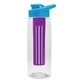 the flair - 26 oz transparent tritan(tm) bottle with drink thru lid, large infuser, and digital imprint