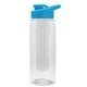 the flair - 26 oz transparent tritan(tm) bottle with drink thru lid, large infuser, and digital imprint