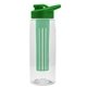the flair - 26 oz transparent tritan(tm) bottle with drink thru lid, large infuser, and digital imprint