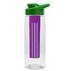 the flair - 26 oz transparent tritan(tm) bottle with drink thru lid, large infuser, and digital imprint