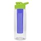 the flair - 26 oz transparent tritan(tm) bottle with drink thru lid, large infuser, and digital imprint