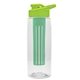 the flair - 26 oz transparent tritan(tm) bottle with drink thru lid, large infuser, and digital imprint