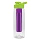the flair - 26 oz transparent tritan(tm) bottle with drink thru lid, large infuser, and digital imprint