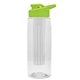 the flair - 26 oz transparent tritan(tm) bottle with drink thru lid, large infuser, and digital imprint