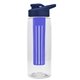 the flair - 26 oz transparent tritan(tm) bottle with drink thru lid, large infuser, and digital imprint