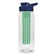 the flair - 26 oz transparent tritan(tm) bottle with drink thru lid, large infuser, and digital imprint