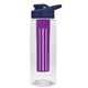 the flair - 26 oz transparent tritan(tm) bottle with drink thru lid, large infuser, and digital imprint