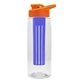 the flair - 26 oz transparent tritan(tm) bottle with drink thru lid, large infuser, and digital imprint