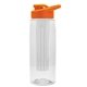 the flair - 26 oz transparent tritan(tm) bottle with drink thru lid, large infuser, and digital imprint