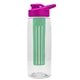 the flair - 26 oz transparent tritan(tm) bottle with drink thru lid, large infuser, and digital imprint