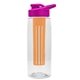 the flair - 26 oz transparent tritan(tm) bottle with drink thru lid, large infuser, and digital imprint