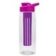 the flair - 26 oz transparent tritan(tm) bottle with drink thru lid, large infuser, and digital imprint