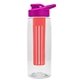 the flair - 26 oz transparent tritan(tm) bottle with drink thru lid, large infuser, and digital imprint